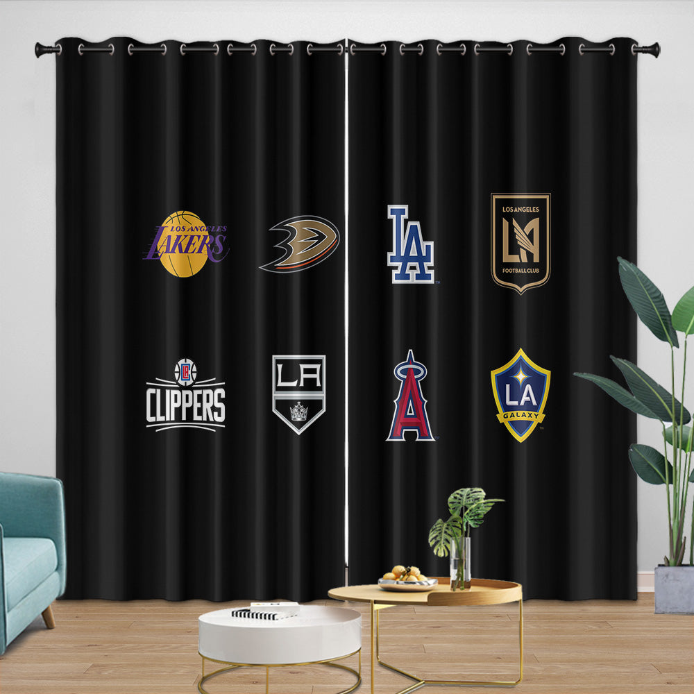 Los Angeles FC Curtains Blackout Window Drapes Room Decoration (Online Order Only)
