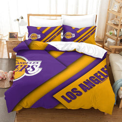 Los Angeles Lakers Bedding Set Pattern Quilt Duvet Cover (Online Order Only)