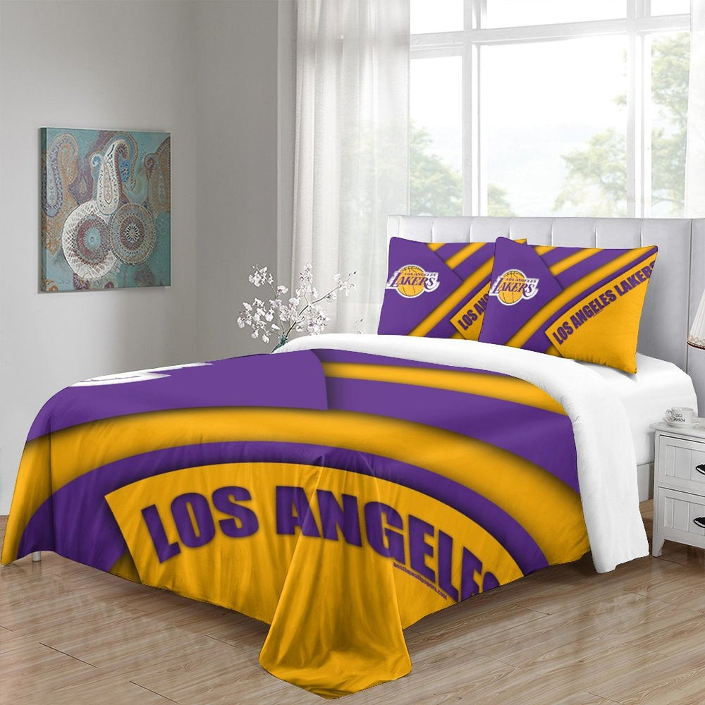 Los Angeles Lakers Bedding Set Pattern Quilt Duvet Cover (Online Order Only)