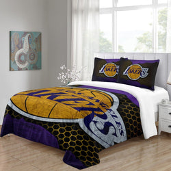 Los Angeles Lakers Bedding Set Pattern Quilt Duvet Cover (Online Order Only)