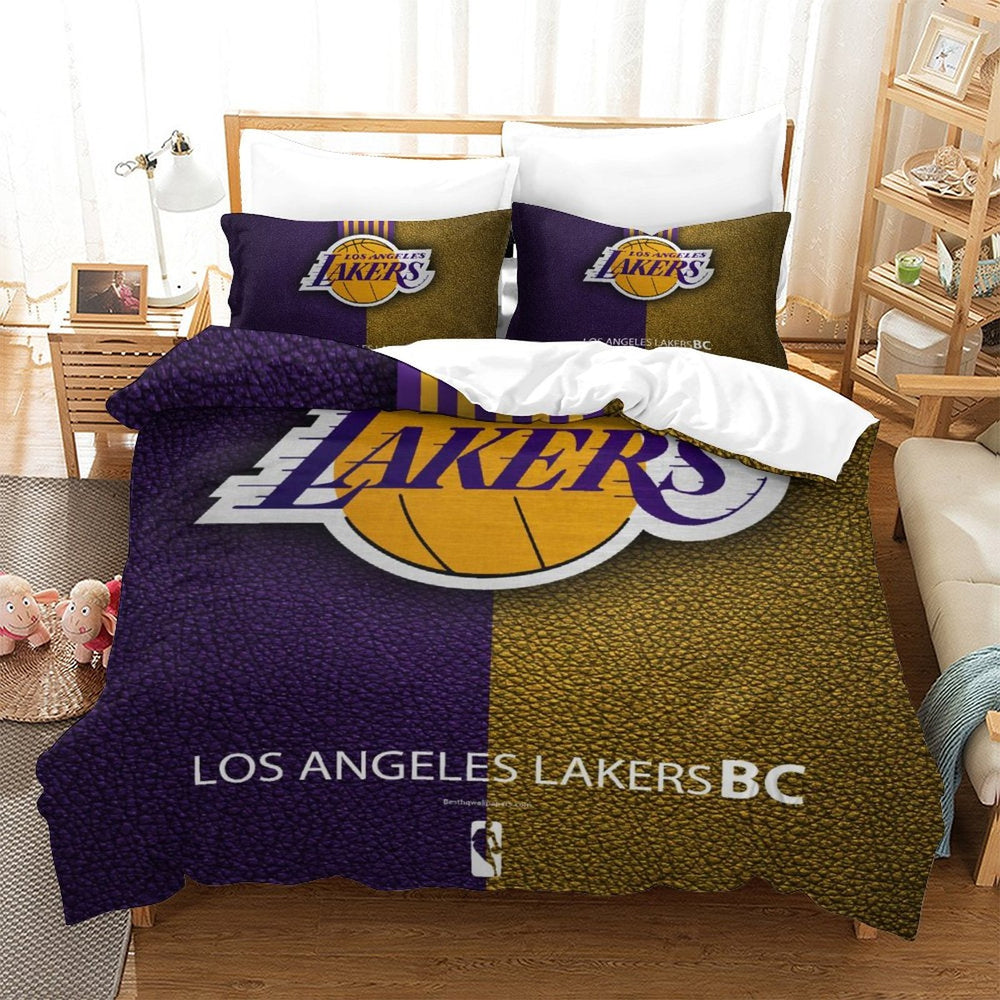 Los Angeles Lakers Bedding Set Pattern Quilt Duvet Cover (Online Order Only)