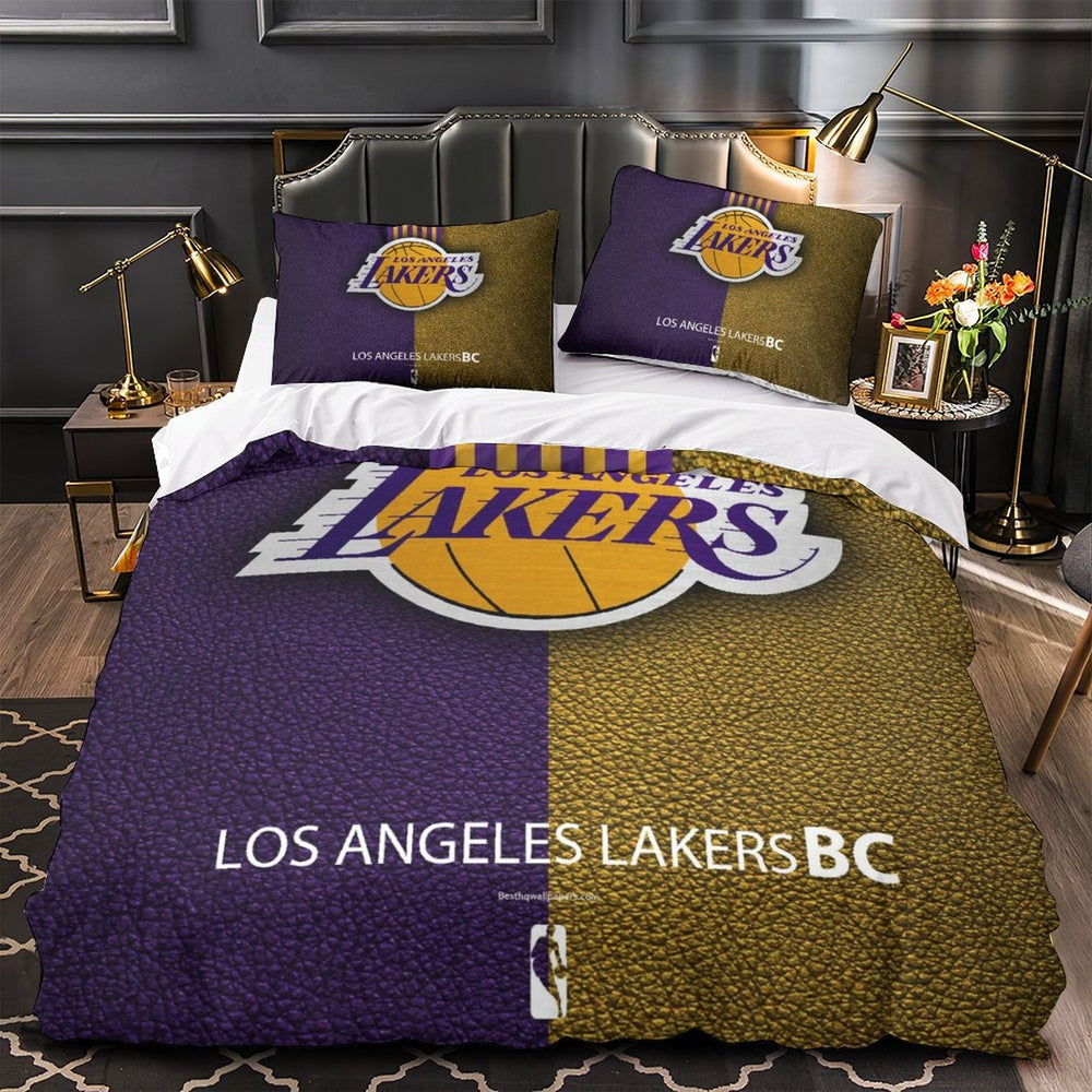 Los Angeles Lakers Bedding Set Pattern Quilt Duvet Cover (Online Order Only)