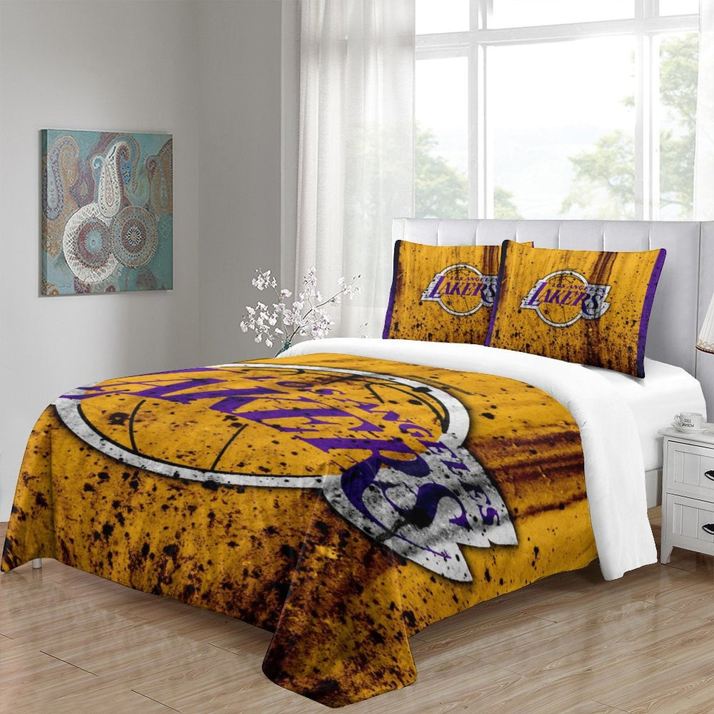 Los Angeles Lakers Bedding Set Pattern Quilt Duvet Cover (Online Order Only)
