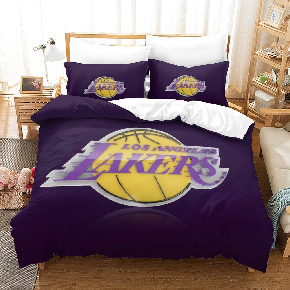 Los Angeles Lakers Bedding Set Pattern Quilt Duvet Cover (Online Order Only)