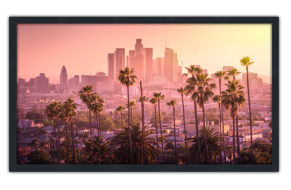 Professionally Framed Los Angeles California Skyline High-Resolution Panoramic Photo 12x22 Wall Art (ONLINE ORDER ONLY)