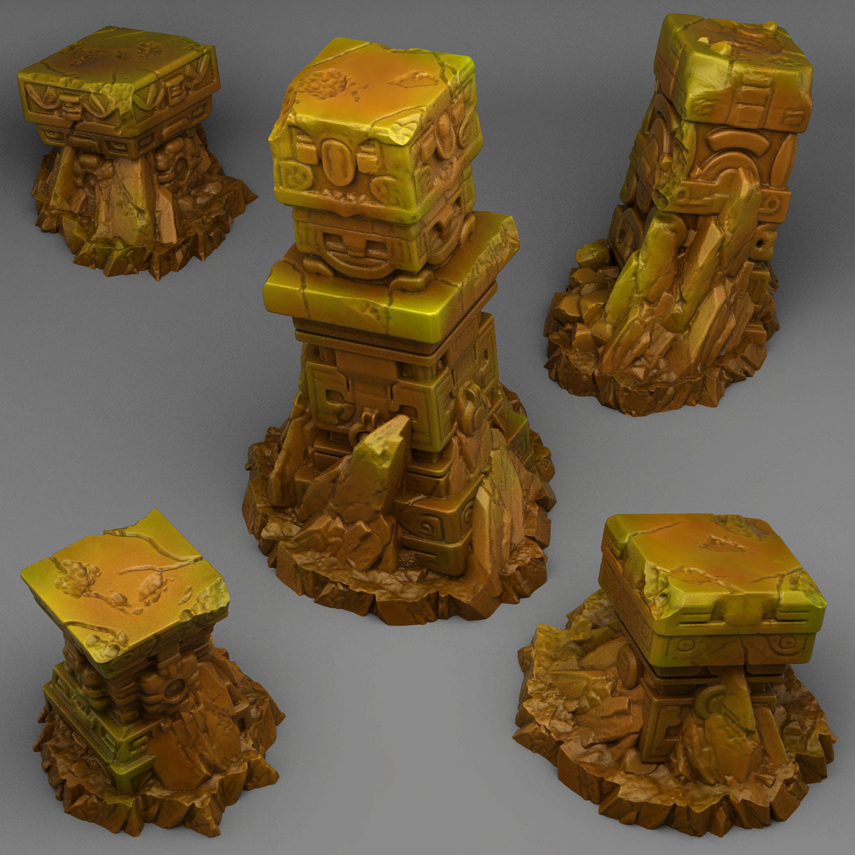 3D Printed Fantastic Plants and Rocks Lost Maya Columns 28mm - 32mm D&D Wargaming (Online Only)