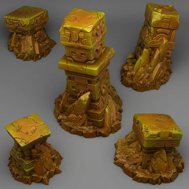 3D Printed Fantastic Plants and Rocks Lost Maya Columns 28mm - 32mm D&D Wargaming (Online Only)