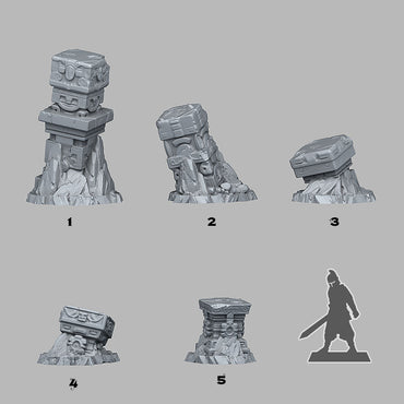 3D Printed Fantastic Plants and Rocks Lost Maya Columns 28mm - 32mm D&D Wargaming (Online Only)
