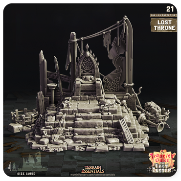 3D Printed Cast n Play Lost Throne The Lost Castle Terrain Set 28mm 32mm D&D (Online Only)