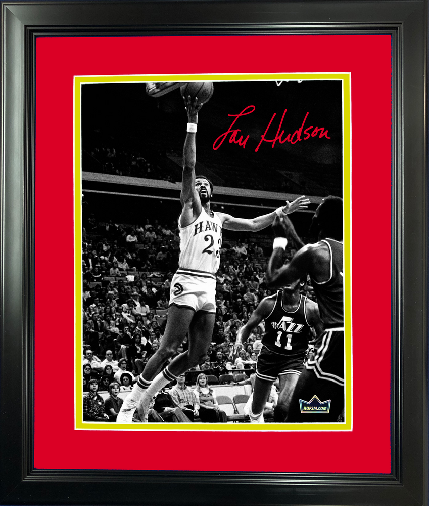 Framed Lou Hudson Facsimile Laser Engraved Signature Auto 11"x14" Basketball Photo HOFSM Holo (ONLINE ORDER ONLY)