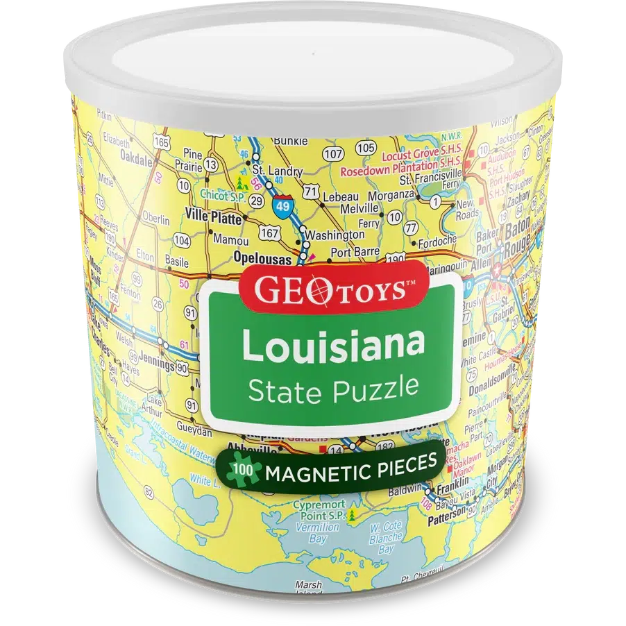Louisiana State 100 Piece Magnetic Jigsaw Puzzle Geotoys (ONLINE ORDER ONLY)