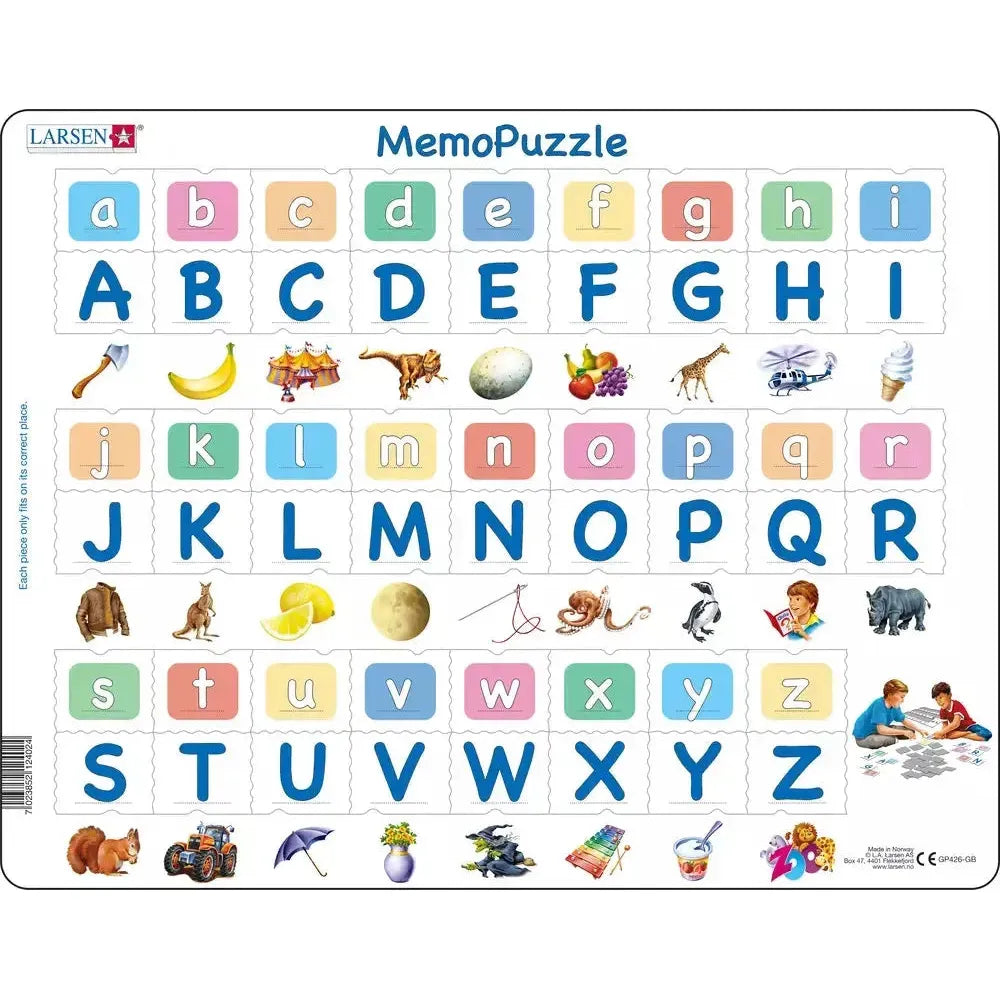 Lower & Upper Case Alphabet 52 Piece Tray Jigsaw Puzzle Larsen