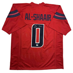 Autographed/Signed Azeez Al Shaair Houston Red Football Jersey Beckett BAS COA