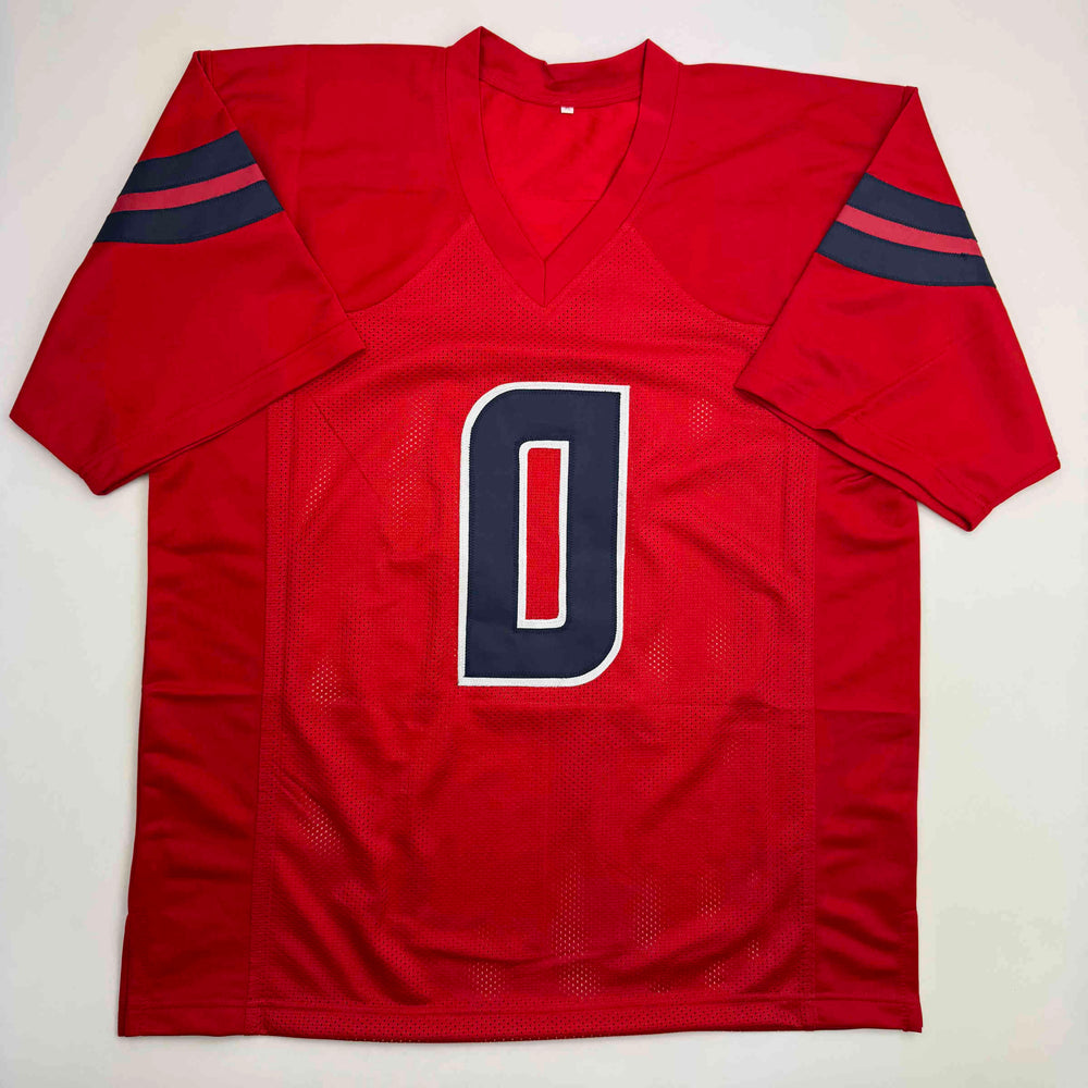 Autographed/Signed Azeez Al Shaair Houston Red Football Jersey Beckett BAS COA