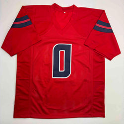 Autographed/Signed Azeez Al Shaair Houston Red Football Jersey Beckett BAS COA