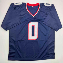 Autographed/Signed Azeez Al Shaair Houston Blue Football Jersey Beckett BAS COA