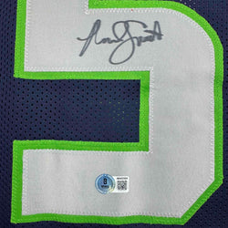 Autographed/Signed Malcolm Smith Seattle Blue Football Jersey Beckett BAS COA