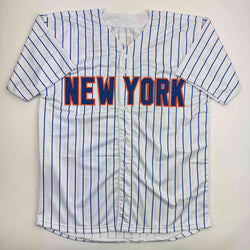 Autographed/Signed Bartolo Colon Inscribed Big Sexy New York Pinstripe Baseball Jersey Beckett BAS COA