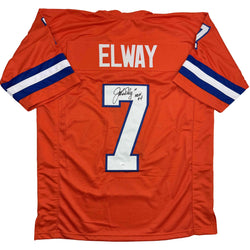 Autographed/Signed John Elway Denver Orange Retro Football Jersey JSA COA