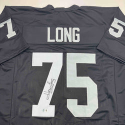 Autographed/Signed Howie Long Oakland White Football Jersey Beckett BAS COA