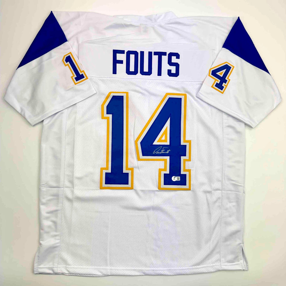 Autographed/Signed Dan Fouts San Diego White Football Jersey Beckett BAS COA