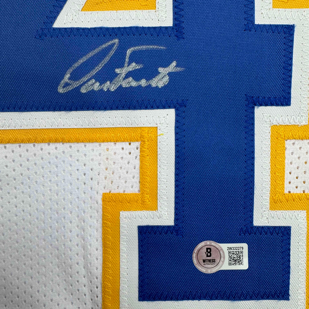 Autographed/Signed Dan Fouts San Diego White Football Jersey Beckett BAS COA