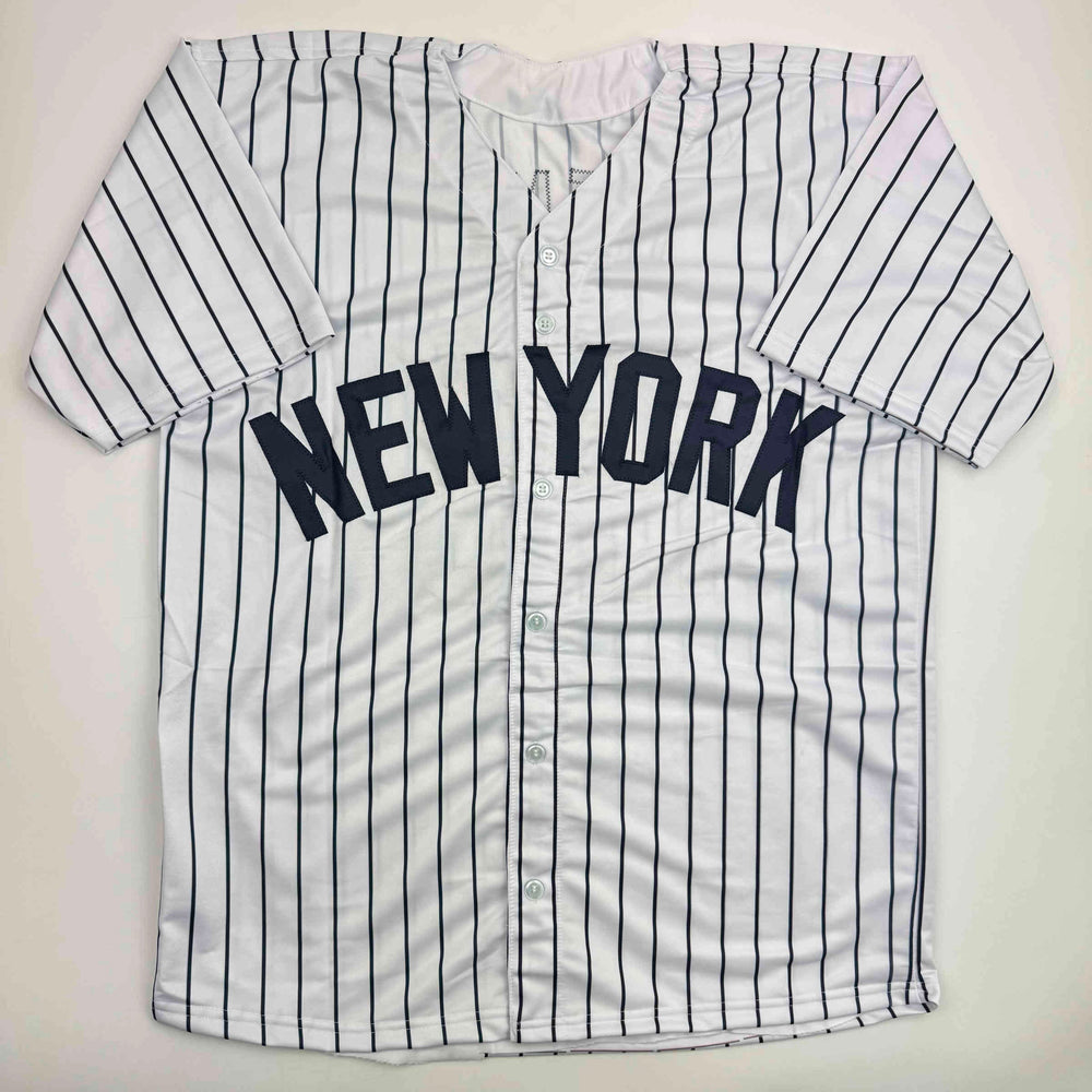 Autographed/Signed Bucky Dent New York Pinstripe Baseball Jersey Beckett BAS COA