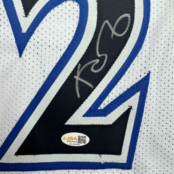 Autographed/Signed Kevin Garnett Minnesota White Basketball Jersey JSA COA