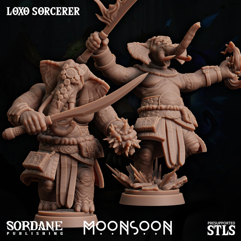 3D Printed Sordane Publishing Loxo Sorcerer Moonsoon 28 32mm D&D (Online Only)