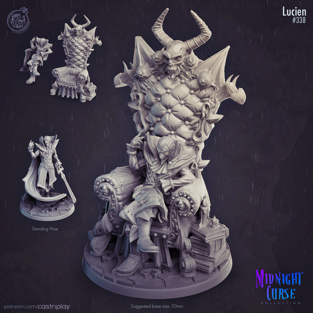 3D Printed Cast n Play Midnight Curse - Lucien 28mm 32mm D&D (Online Only)