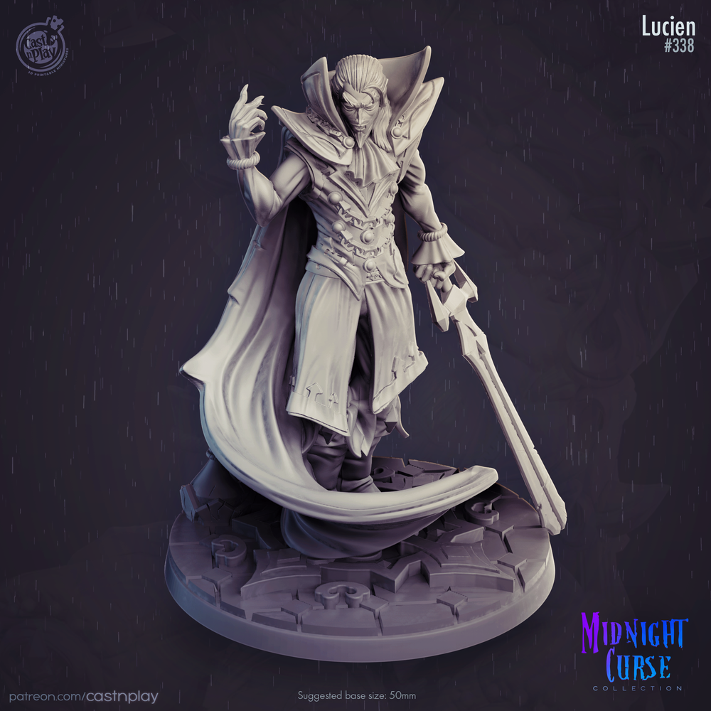 3D Printed Cast n Play Midnight Curse - Lucien 28mm 32mm D&D (Online Only)