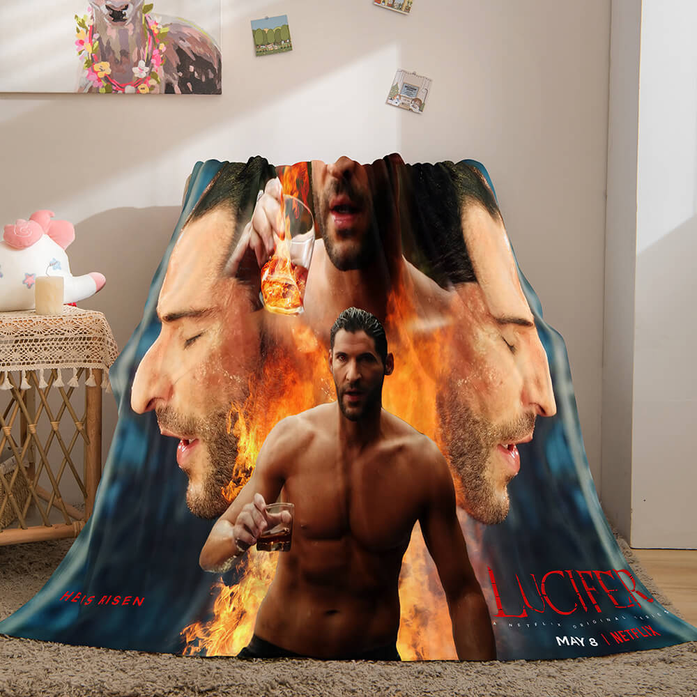 Lucifer Cosplay Flannel Throw Blanket Micro Fleece Plush Blanket (Online Order Only)