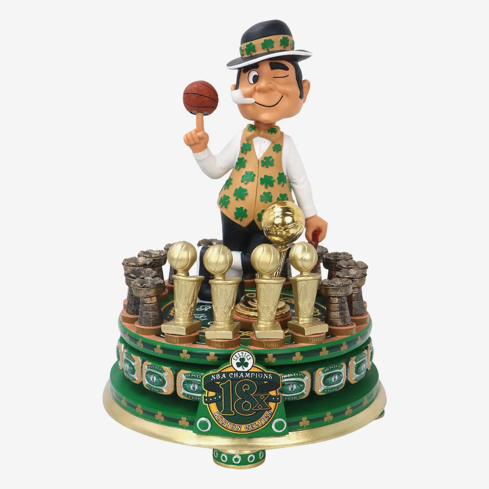 Lucky the Leprechaun Boston Celtics 18x NBA Champions Ring Spinner Mascot Bobblehead (ONLINE ORDER ONLY)