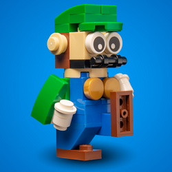Custom Green Plumber Building Figure made using LEGO parts (Online Order Only)