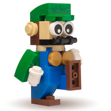 Custom Green Plumber Building Figure made using LEGO parts (Online Order Only)