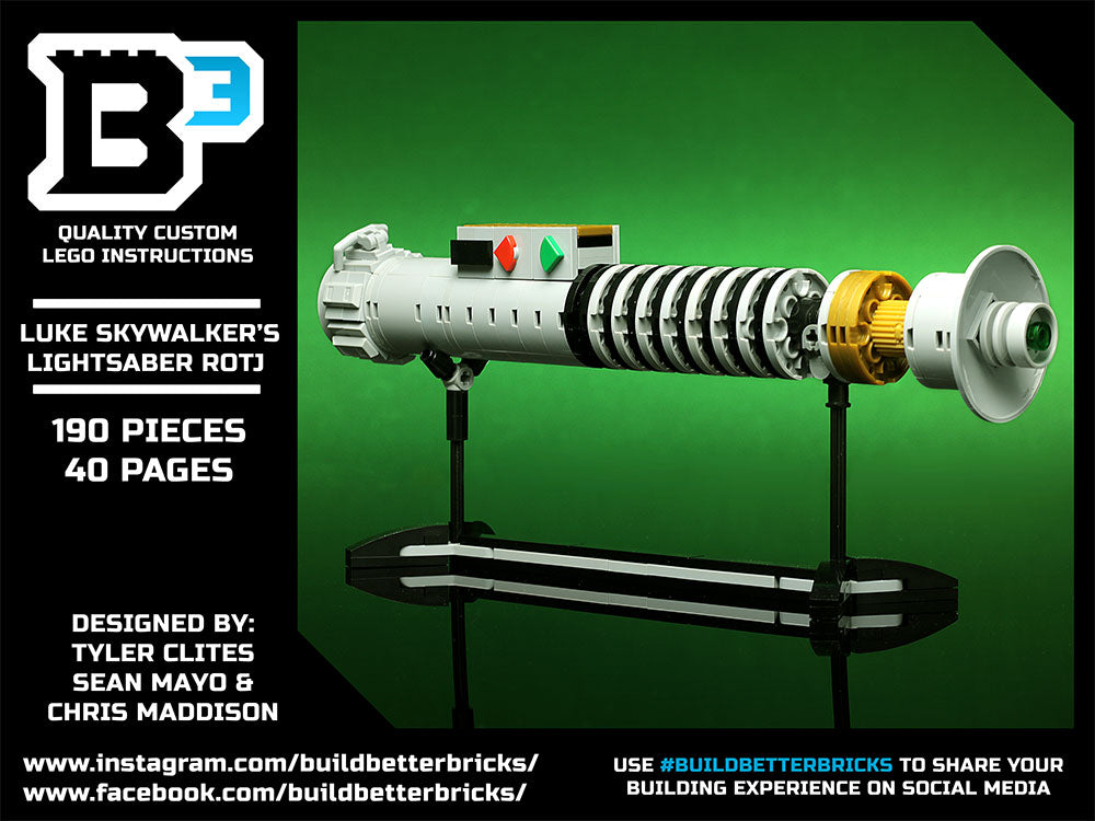 Luke Skywalker Return of the Jedi Lightsaber w/ Stand - Custom MOC made with LEGO bricks (Online Order Only)