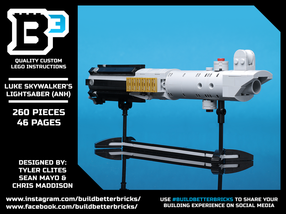 Luke Skywalker's A New Hope Lightsaber w/ Stand made using LEGO parts (Life-Size) (Online Order Only)