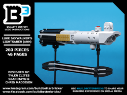 Luke Skywalker's A New Hope Lightsaber w/ Stand made using LEGO parts (Life-Size) (Online Order Only)