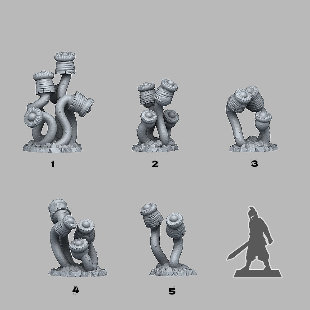 3D Printed Fantastic Plants and Rocks Luminous Plants 28mm - 32mm D&D Wargaming (Online Only)