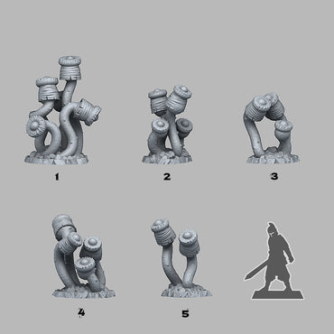 3D Printed Fantastic Plants and Rocks Luminous Plants 28mm - 32mm D&D Wargaming (Online Only)