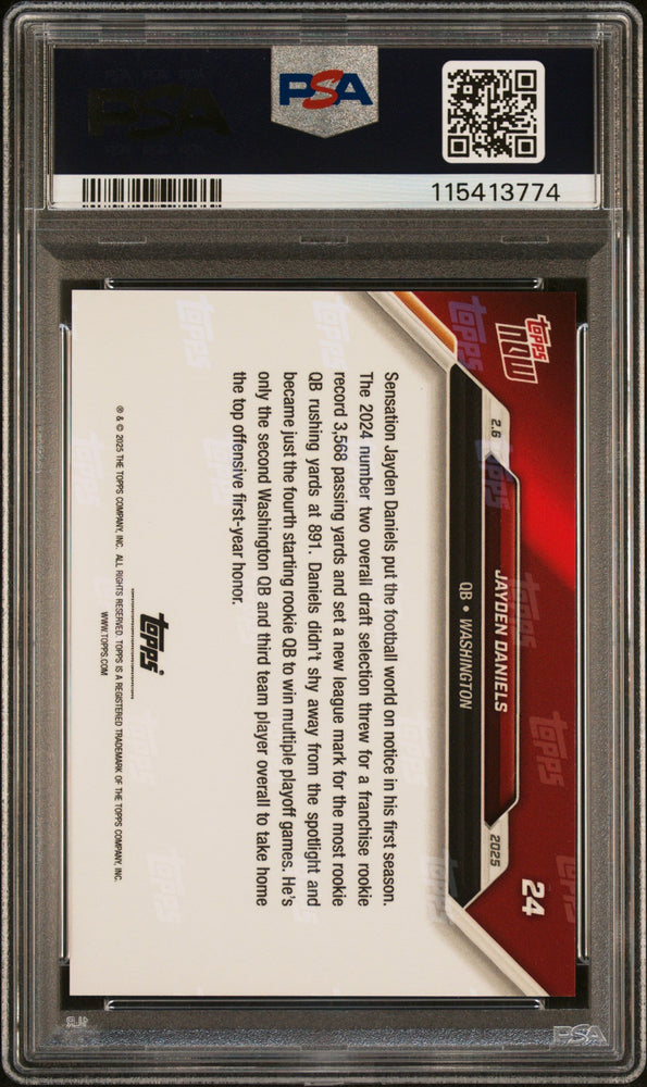 Graded 2024 Topps Now Jayden Daniels #24 Rookie RC Football Card PSA 9 Mint (ONLINE ORDER ONLY)