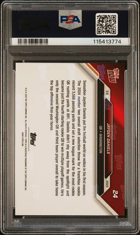 Graded 2024 Topps Now Jayden Daniels #24 Rookie RC Football Card PSA 9 Mint (ONLINE ORDER ONLY)