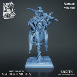 Eadith The Starblessed - Maiden Knights - 54mm & 75mm Fantasy Miniature (ONLINE ORDER ONLY)
