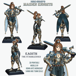 Eadith The Starblessed - Maiden Knights - 54mm & 75mm Fantasy Miniature (ONLINE ORDER ONLY)