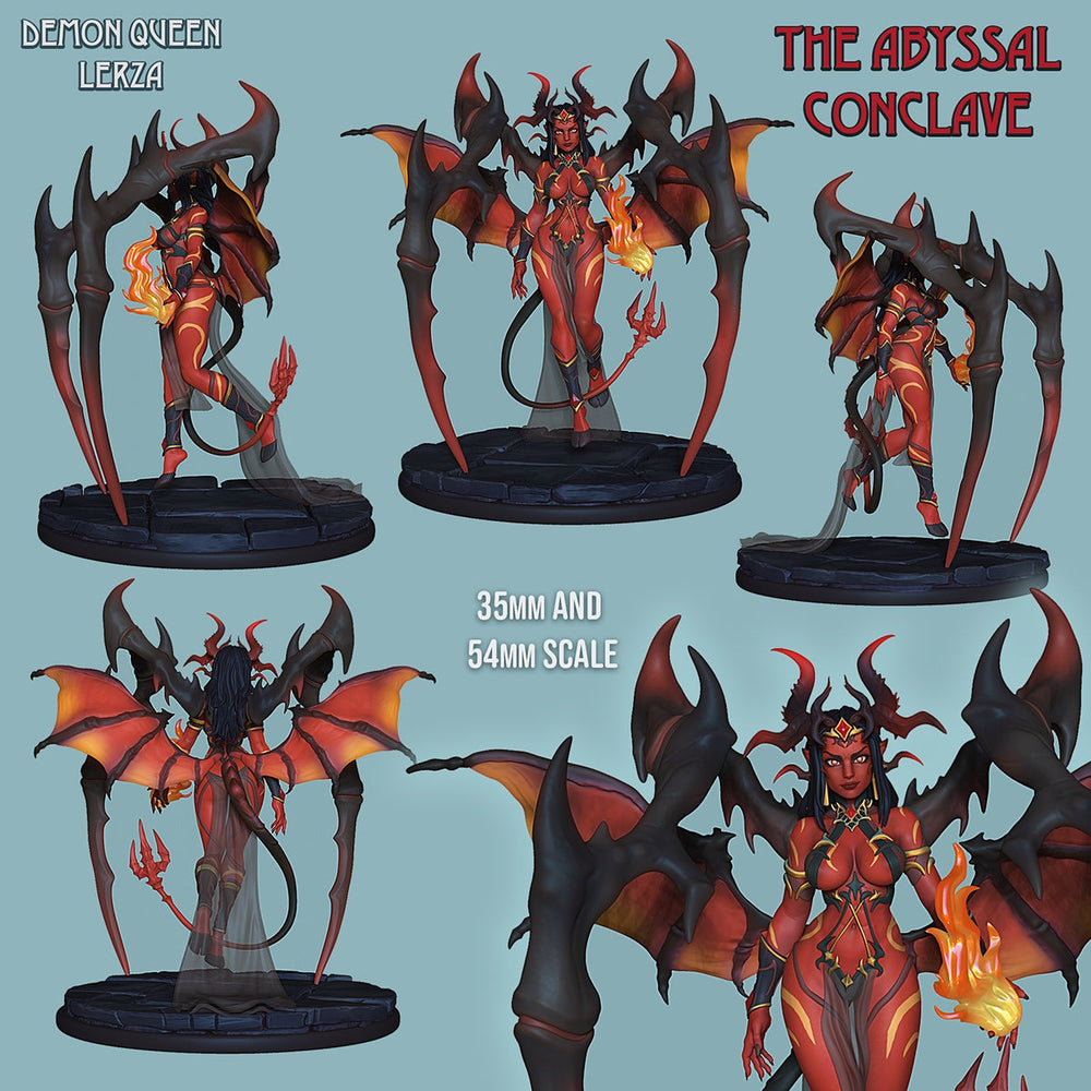 Demon Queen Lerza – The Abyssal Conclave (SFW/NSFW 18+) Miniature – 35mm & 54mm Scale (ONLINE ORDER ONLY)