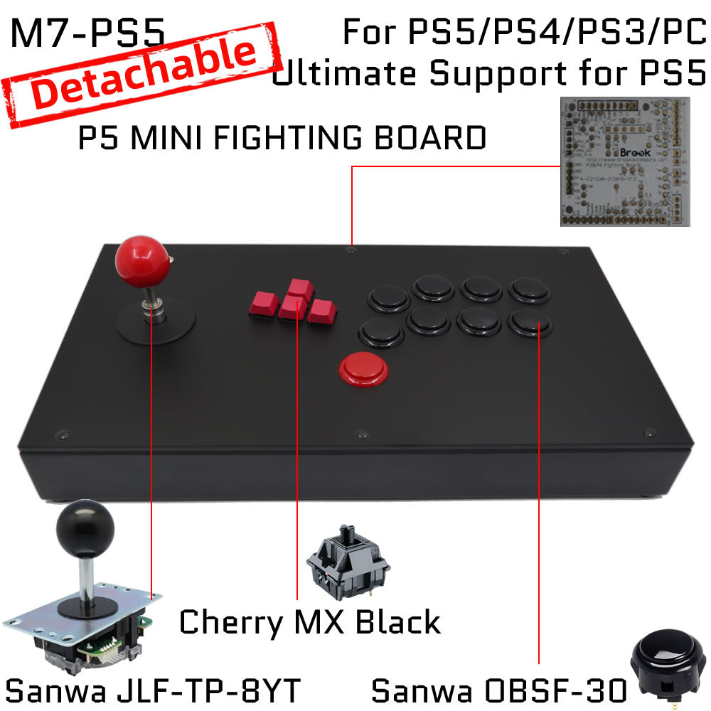 FightBox M7 Keyboard Button Leverless Arcade Game Controller for PC/PS/XBOX/SWITCH (Online Only)