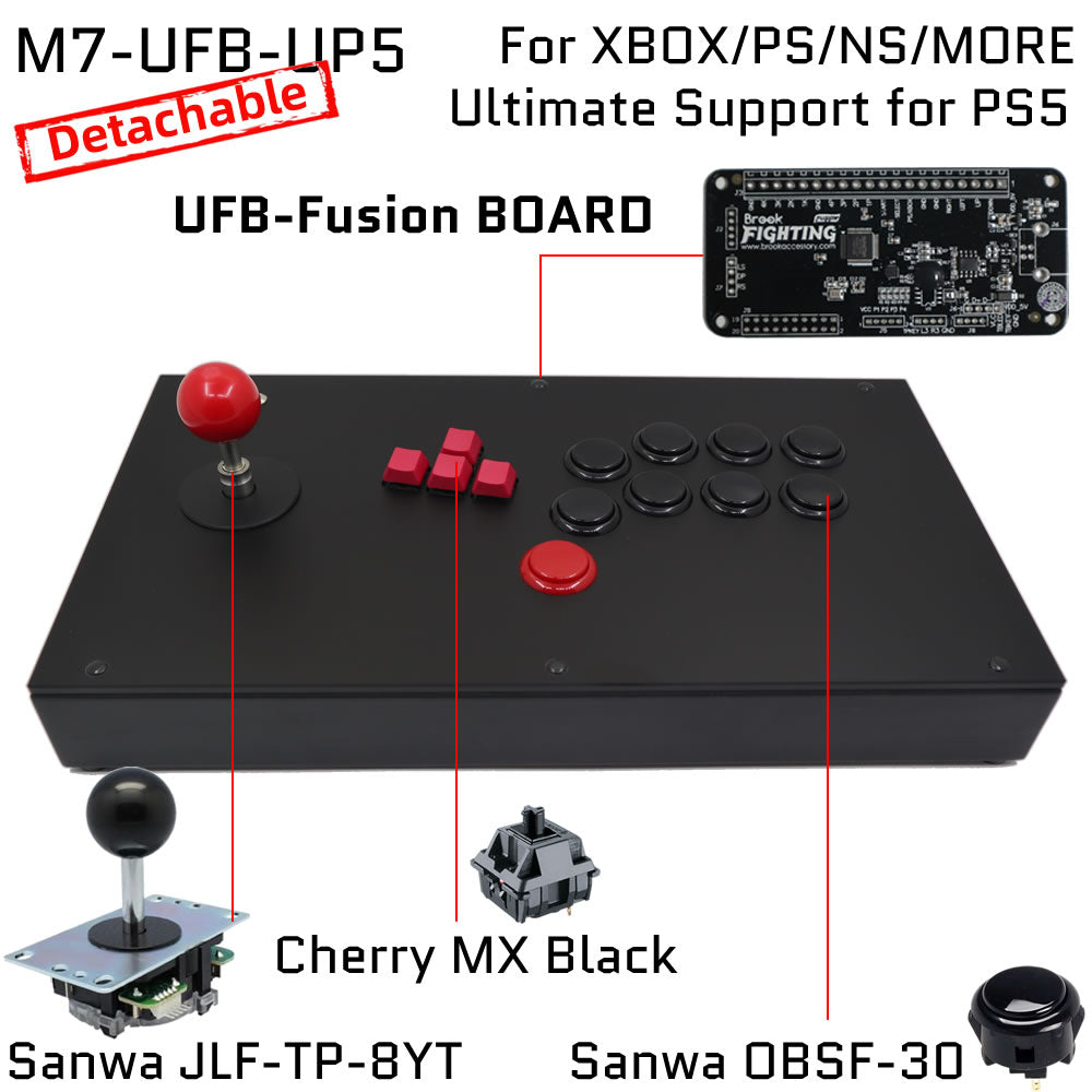 FightBox M7 Keyboard Button Leverless Arcade Game Controller for PC/PS/XBOX/SWITCH (Online Only)
