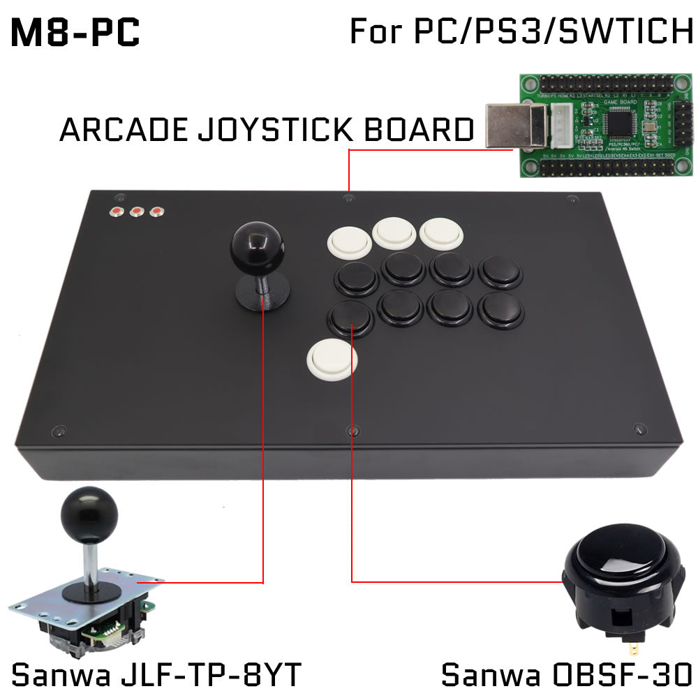 FightBox M8 Arcade Joystick Game Controller for PC/PS/XBOX/SWITCH (Online Only)