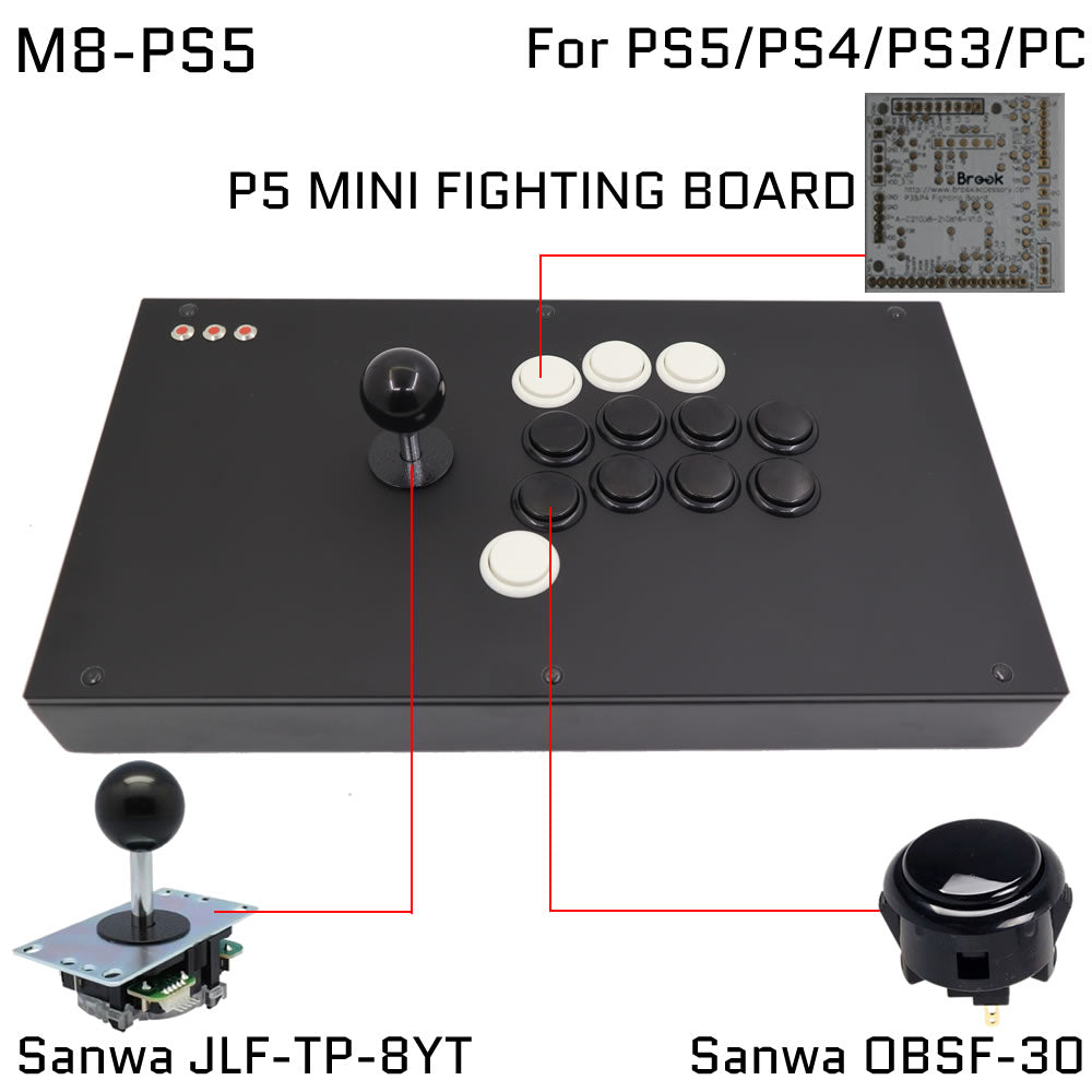 FightBox M8 Arcade Joystick Game Controller for PC/PS/XBOX/SWITCH (Online Only)