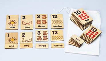 1-12 Numbers 3-Part Wood Tile Cards (ONLINE ORDER ONLY)
